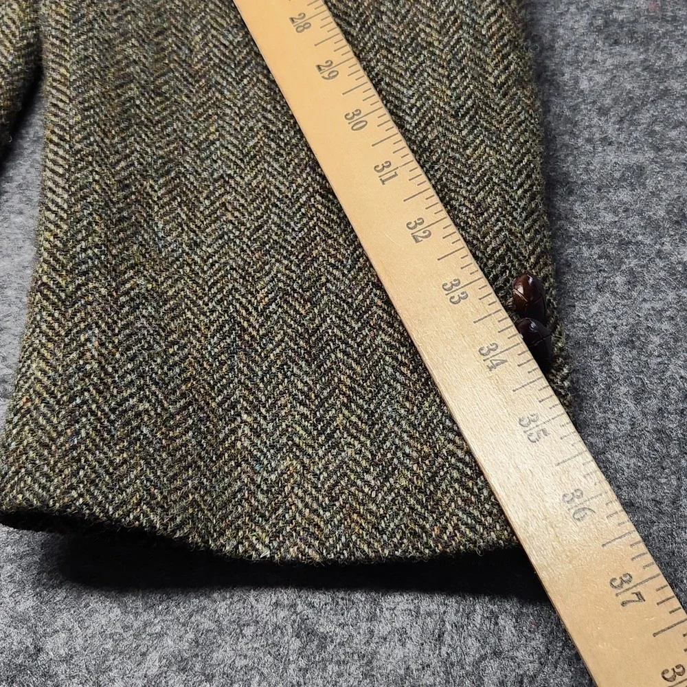 Woolrich Harris Tweed Handwoven Scottish Wool Herringbone Blazer Jacket 48L